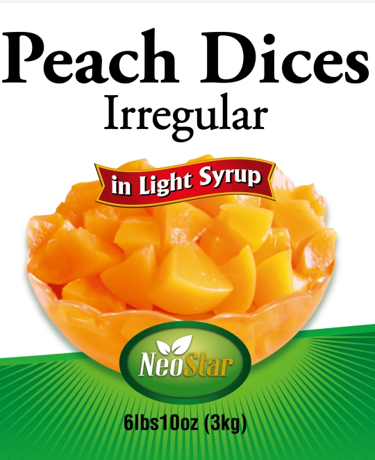 #10 (106oz) Peach Dices, Irregular, Light Syrup